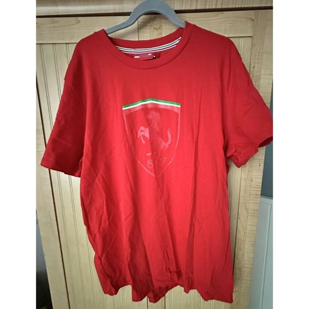 Puma Scuderia Ferrari‎ Race Red Shield Men's T-Shirt Size XXL NWT